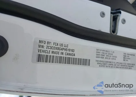 2023 Dodge Charger Sxt из США, поврежденный, VIN 2C3CDXBG4PH519163